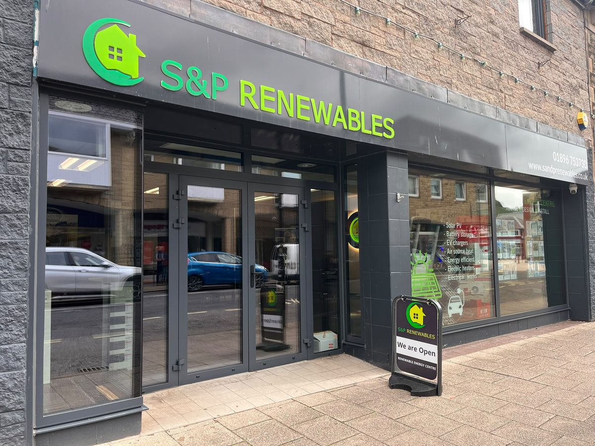 The S and P Renewables shop on Channel Street in Galashiels, a Trading Standards vetted Scottish Borders Trusted Trader