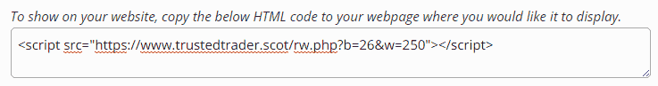 Trusted Trader widget code